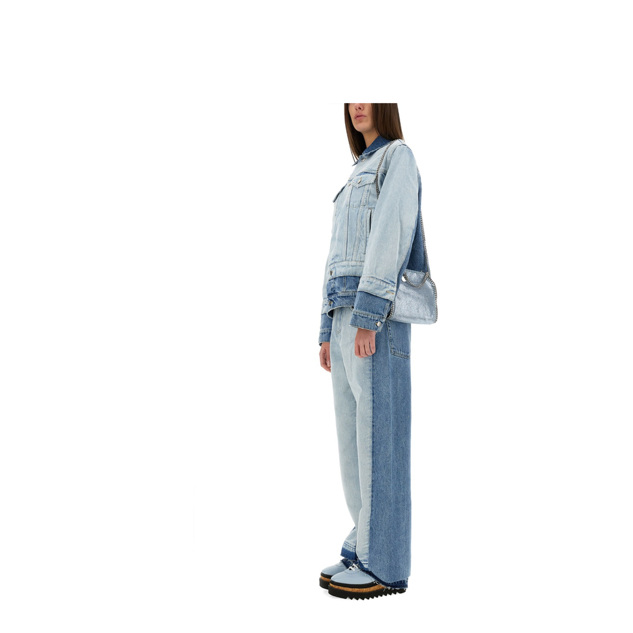 Straight-Leg Jeans with Contrasting Panels