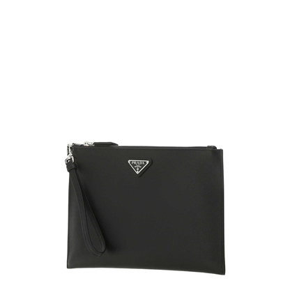 Black Saffiano Leather Pouch
