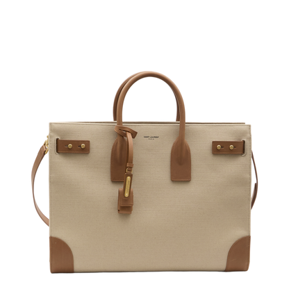 Sac de Jour Large Canvas Tote Bags - Beige