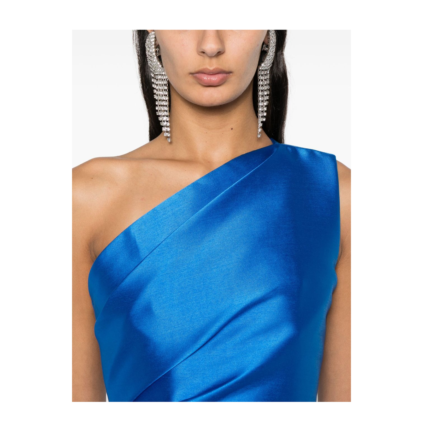 Topaz Blue Interlock Twill Weave Maxi Dress