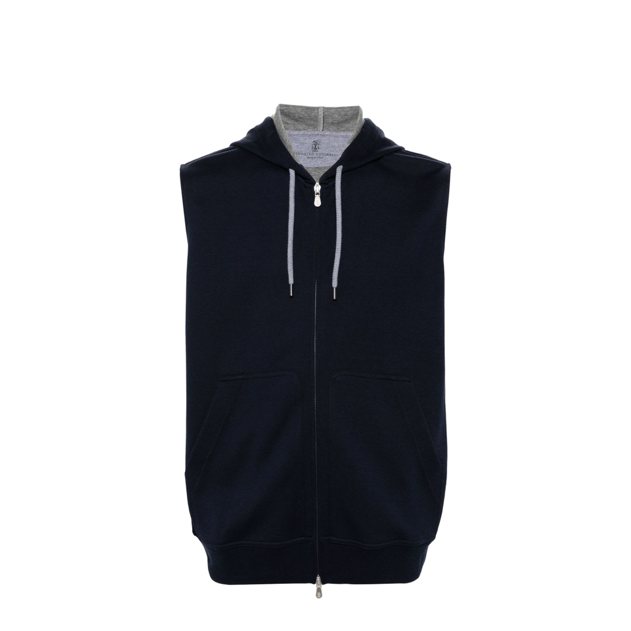 Sleeveless Sweatshirt With Zipper And Hood