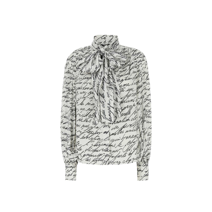 Shirt with Decorative Tie at the Neckline