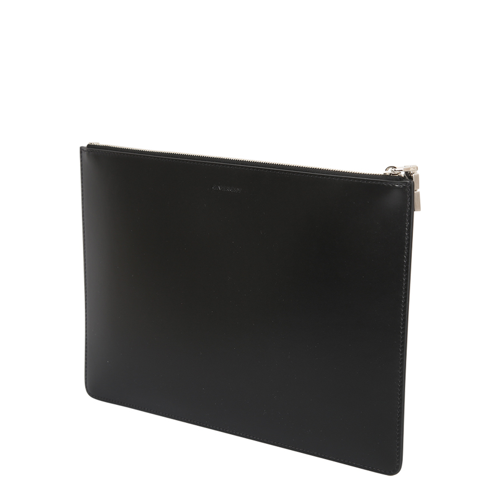 Logo Detail Flat Leather Pouch