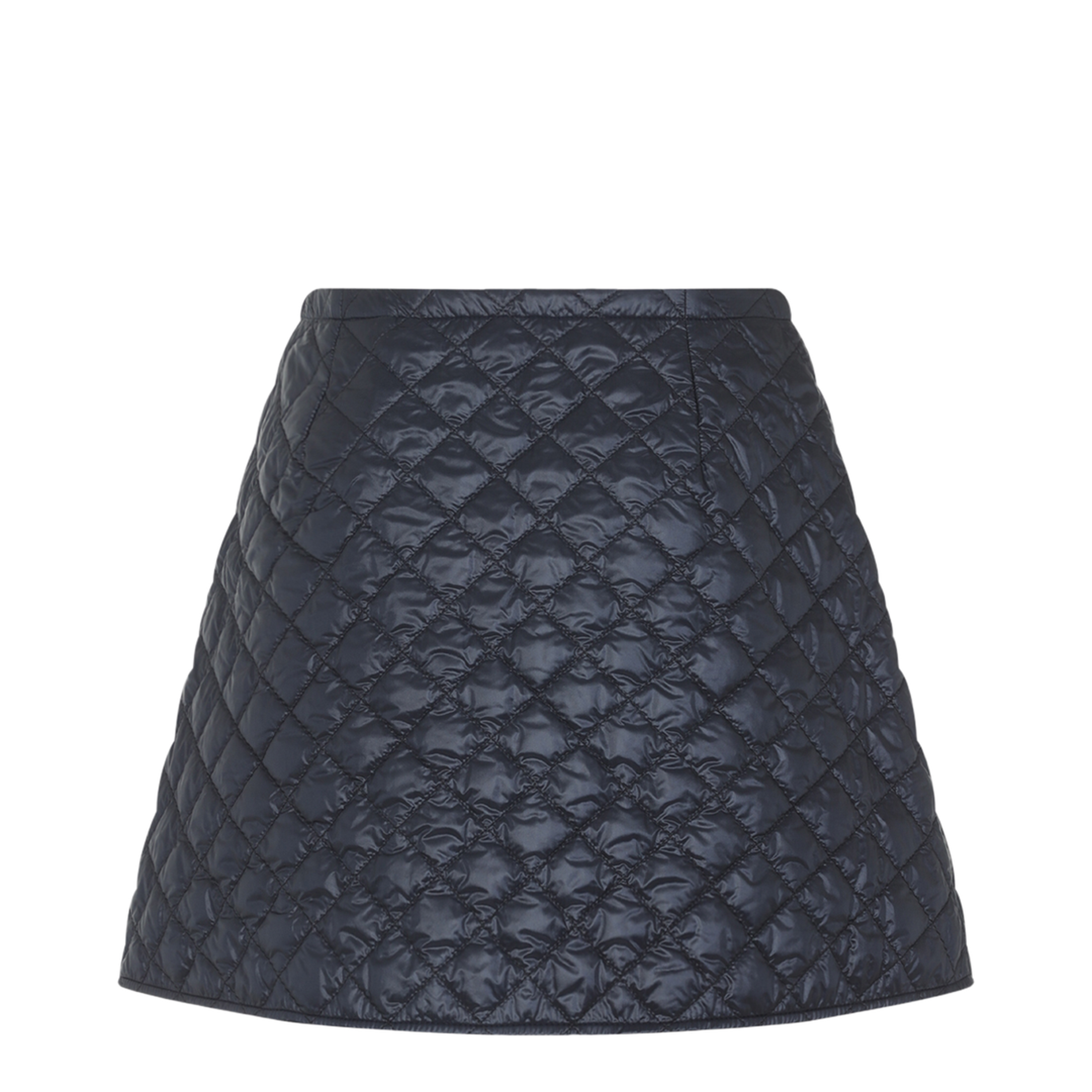 Diamond-Quilted Mini Skirt Navy Blue