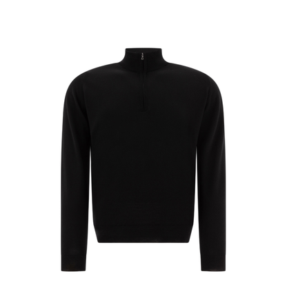 MAYFEYR - John Smedley - Merino Wool Tapton Half Zip Sweater - TAPTONBLACK