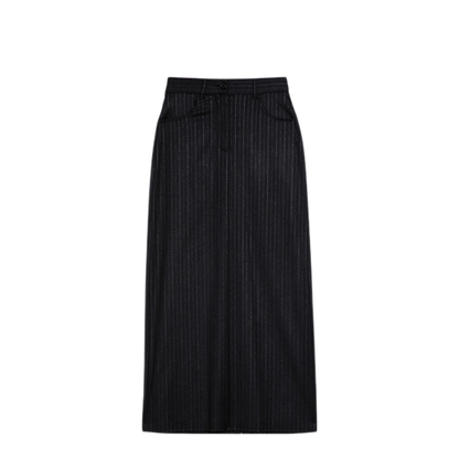 MAYFEYR - Department Five - Grey Pinstripe Wool Blend Skirt - DG0372TS0167927