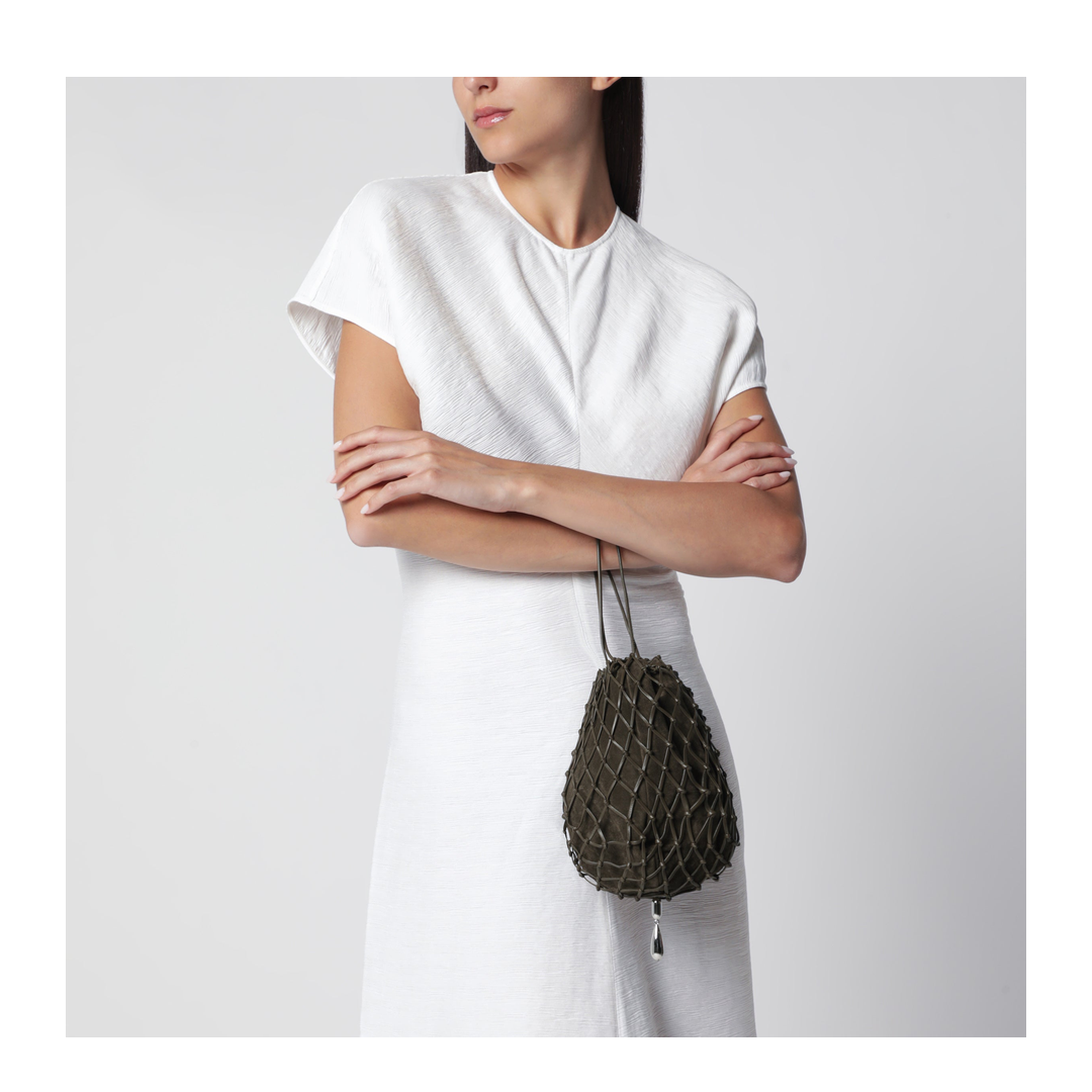 MAYFEYR - SAVETTE - Macram Pouch In Brown Calf Leather - H-045-3232021