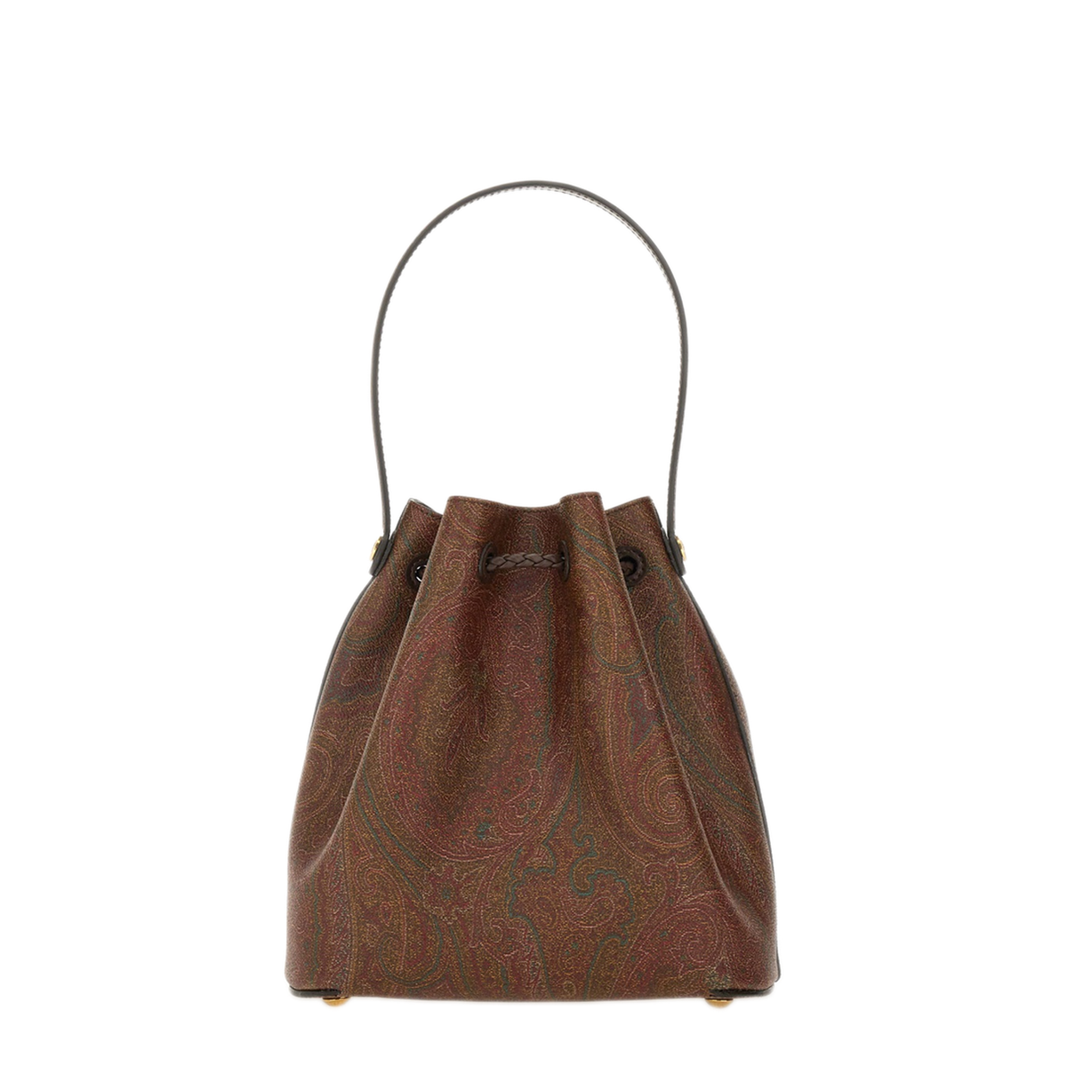 Arnica Small Paisley Jacquard Cotton Bucket Bag - Brown
