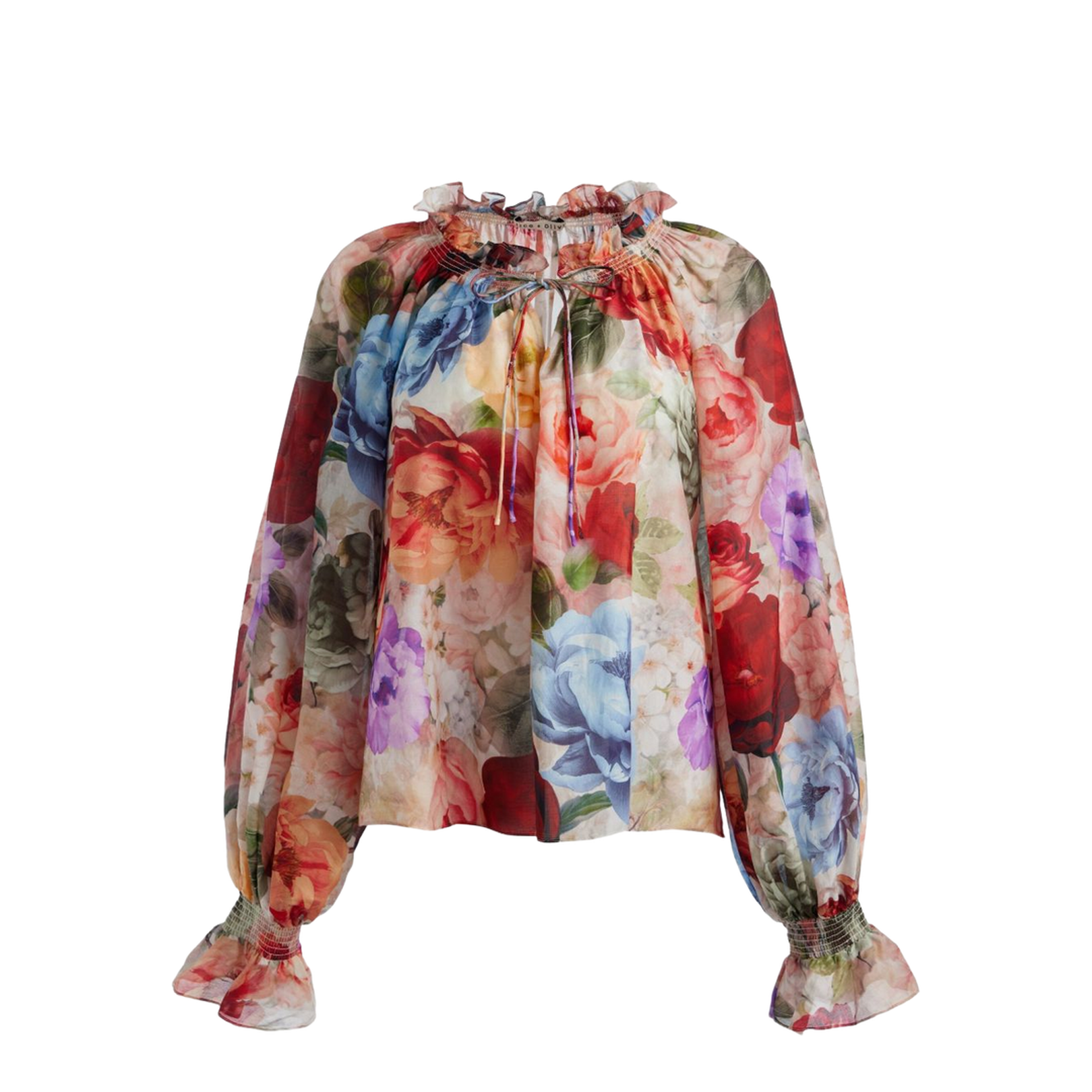 Norah Peasant Blouse In Storm Floral