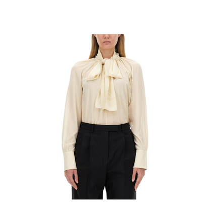 MAYFEYR - Givenchy - Silk Shirt With Lavallière Collar - BW61AM14M8297