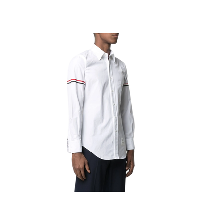 MAYFEYR - Thom Browne - Classic Shirt With Rwb Grosgrain Armbands In Poplin - MWL150E03113100