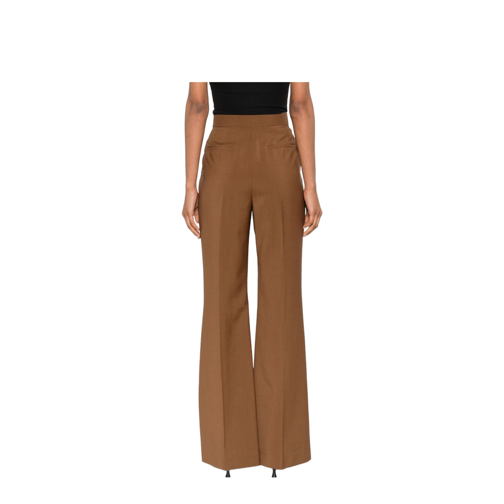 Flare Trousers in Wool and Mohair - Brown