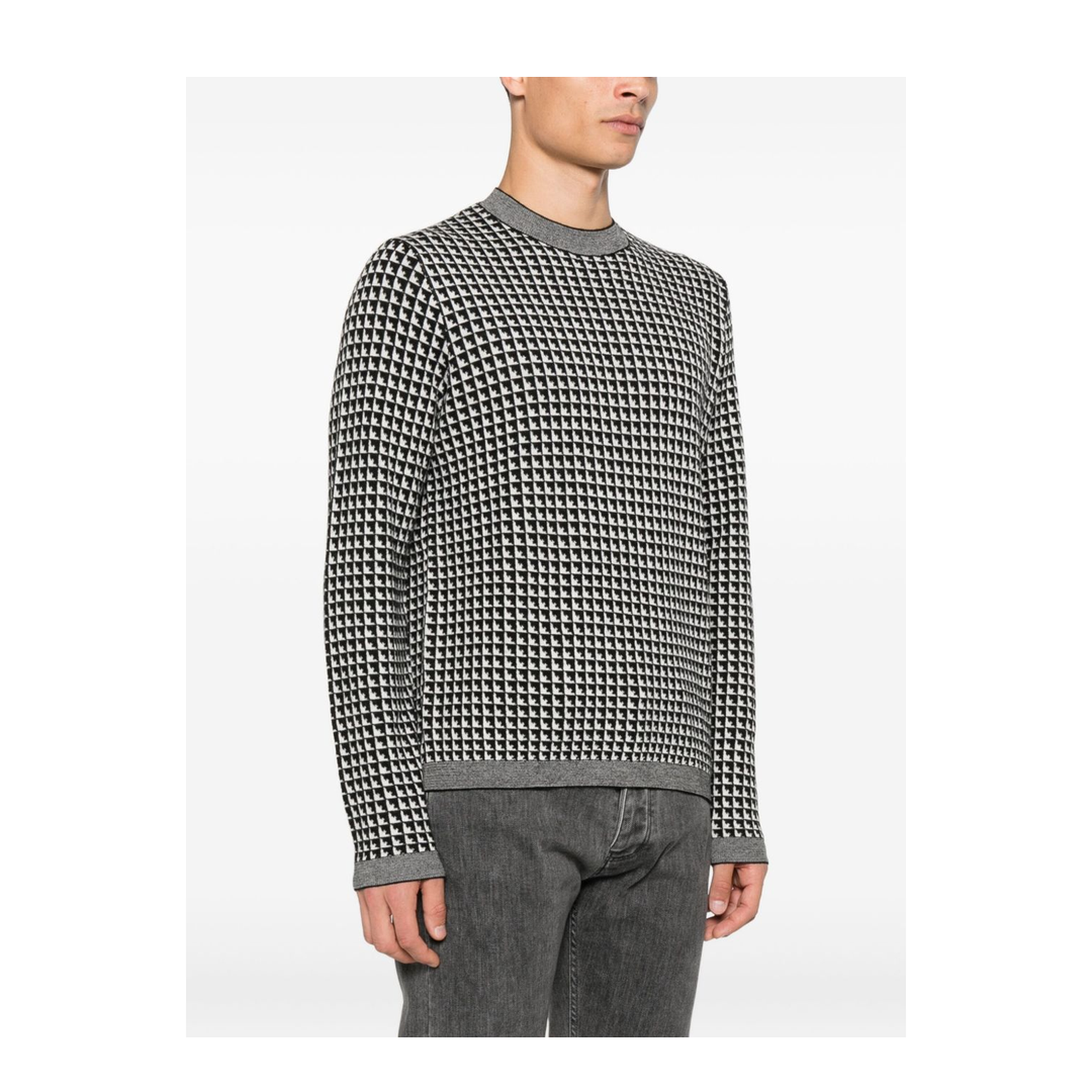Jacquard Virgin-Wool Jumper with Repeated Eagle Motif