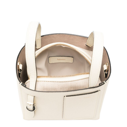 Soft Bucket Nano Bag Millepunte Calf Leather Bucket Bag - Pergamena White