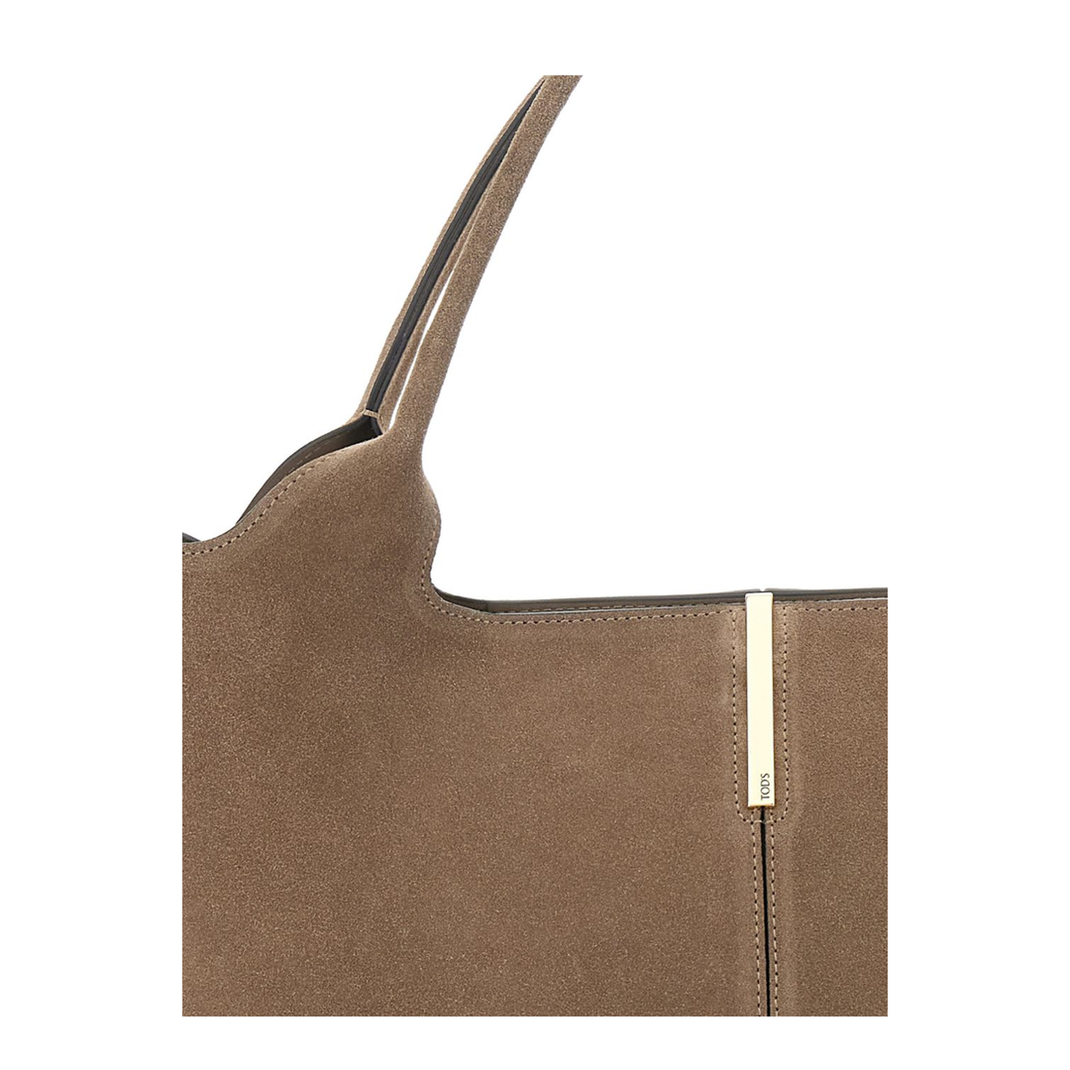 Medium Small Suede Shopping Bag - Beige