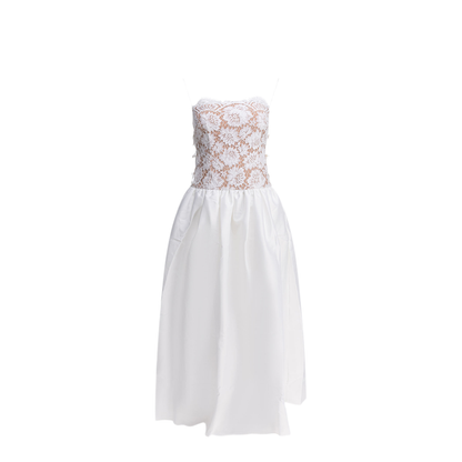MAYFEYR - Self Portrait - Long Lace Flared Dress - AW25201XAWWHITE