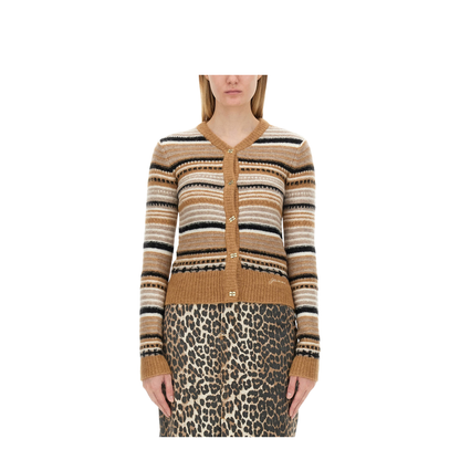 Cardigan with Stripe Pattern