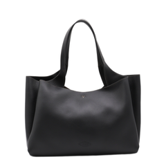 T Timeless Medium Hammered Leather Tote - Black