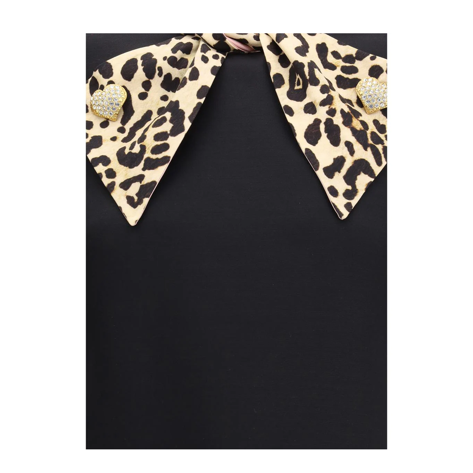 Black Dress with Bow on Front and Leopard Print