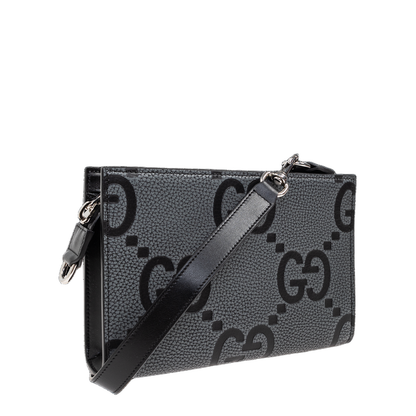 GG Jumbo Small Leather Crossbody Bag - Gray