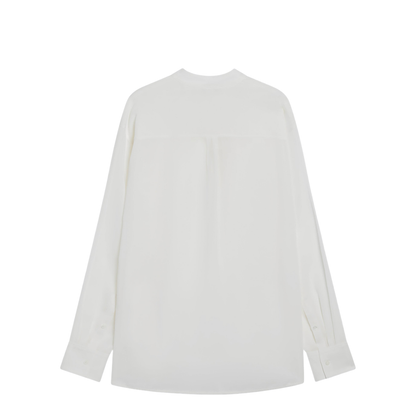 MAYFEYR - Toteme - Overlap-Collar Blouse In Viscose And Wool, White - 262-WRT0675FB0480106