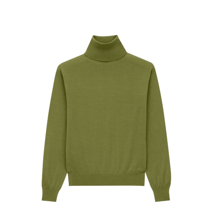 Cashmere Wool and Silk Turtleneck Pullover