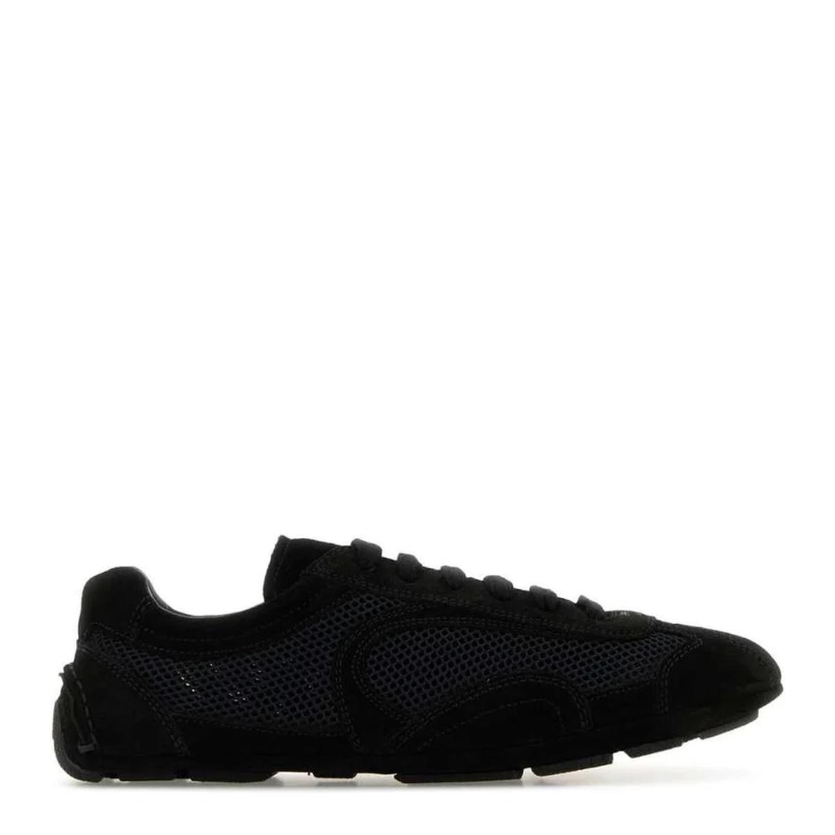 MAYFEYR - Prada - Black Suede And Mesh Montecarlo Sneakers - 1E247OFD0103D8CF0002