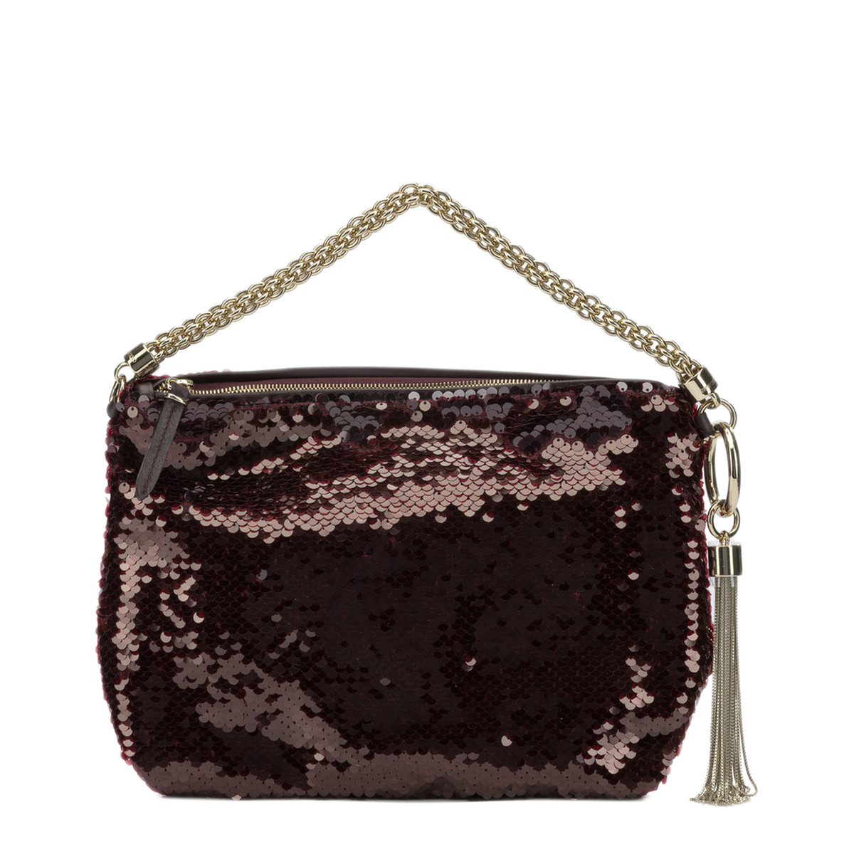 MAYFEYR - Jimmy Choo - Callie Small Handbag - CALLIEGZDDEEPMERLOTLIGHTGOLD