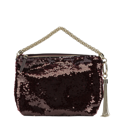 MAYFEYR - Jimmy Choo - Callie Small Handbag - CALLIEGZDDEEPMERLOTLIGHTGOLD