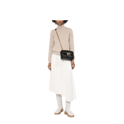 Mini Calf Leather Crossbody - Black
