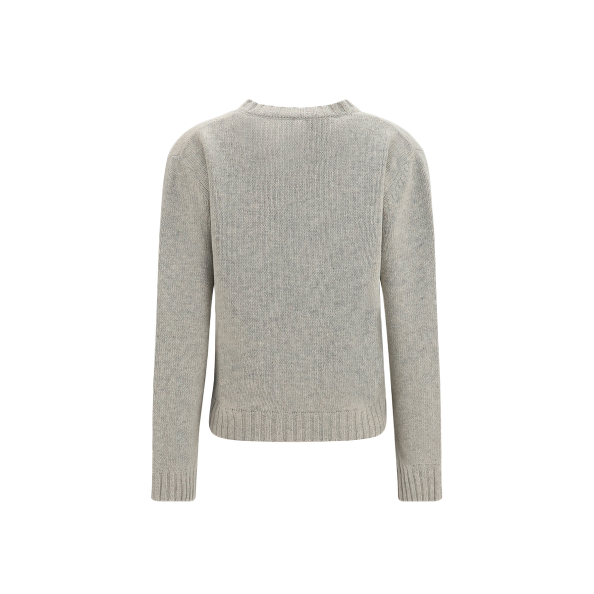 Sweater With Calligraphic Print In Grey Melange