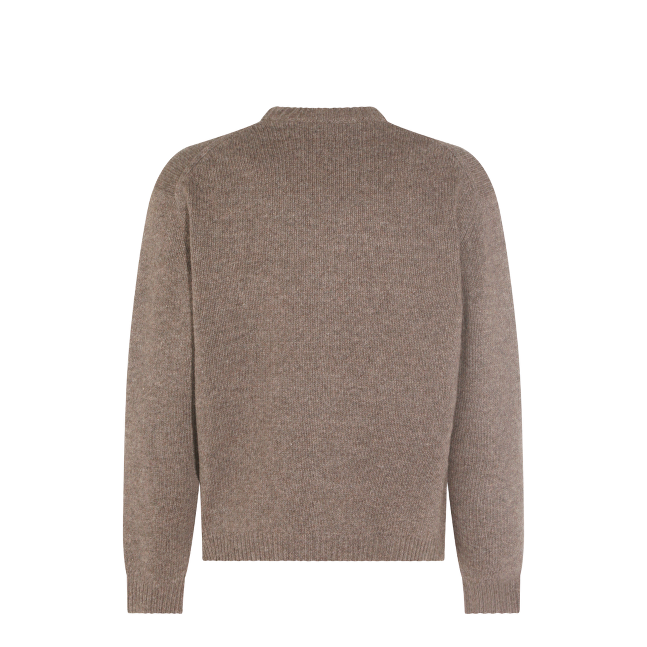 Grey Mélange Sweater with Dressed Fox Intarsia