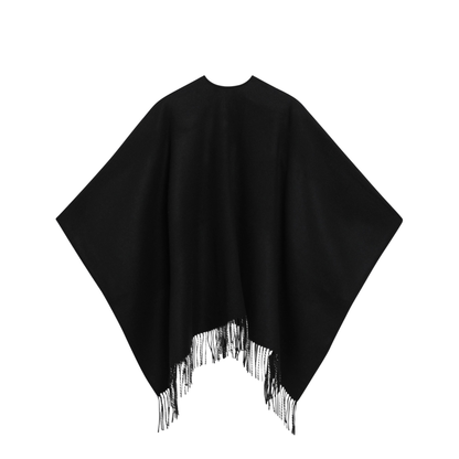 MAYFEYR - Burberry - Reversible Wool Check Cape With Fringes In Black - 8122803174346C1343
