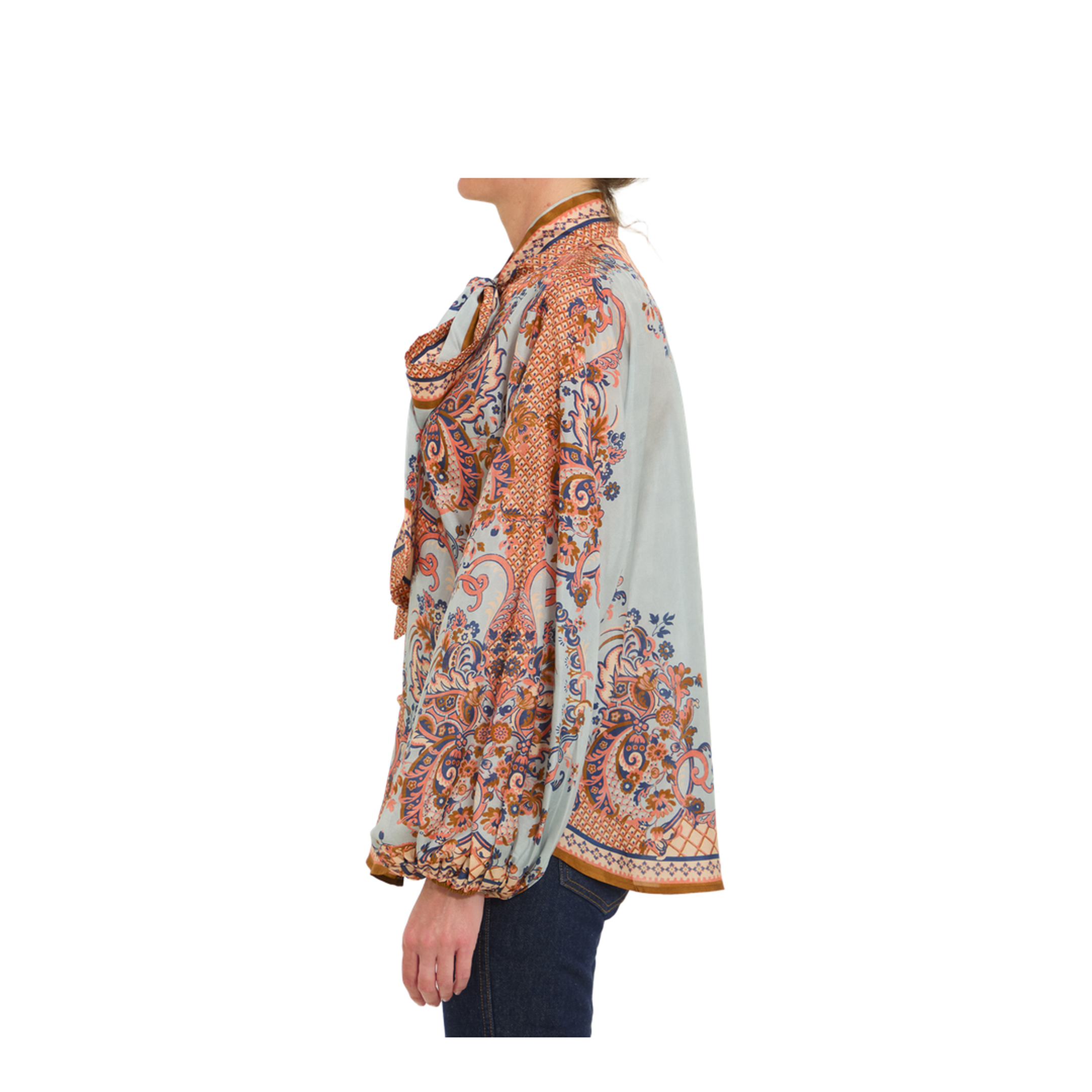 MAYFEYR - Zimmermann - Aster Tie Neck Blouse - 4461TSS261BLUPF