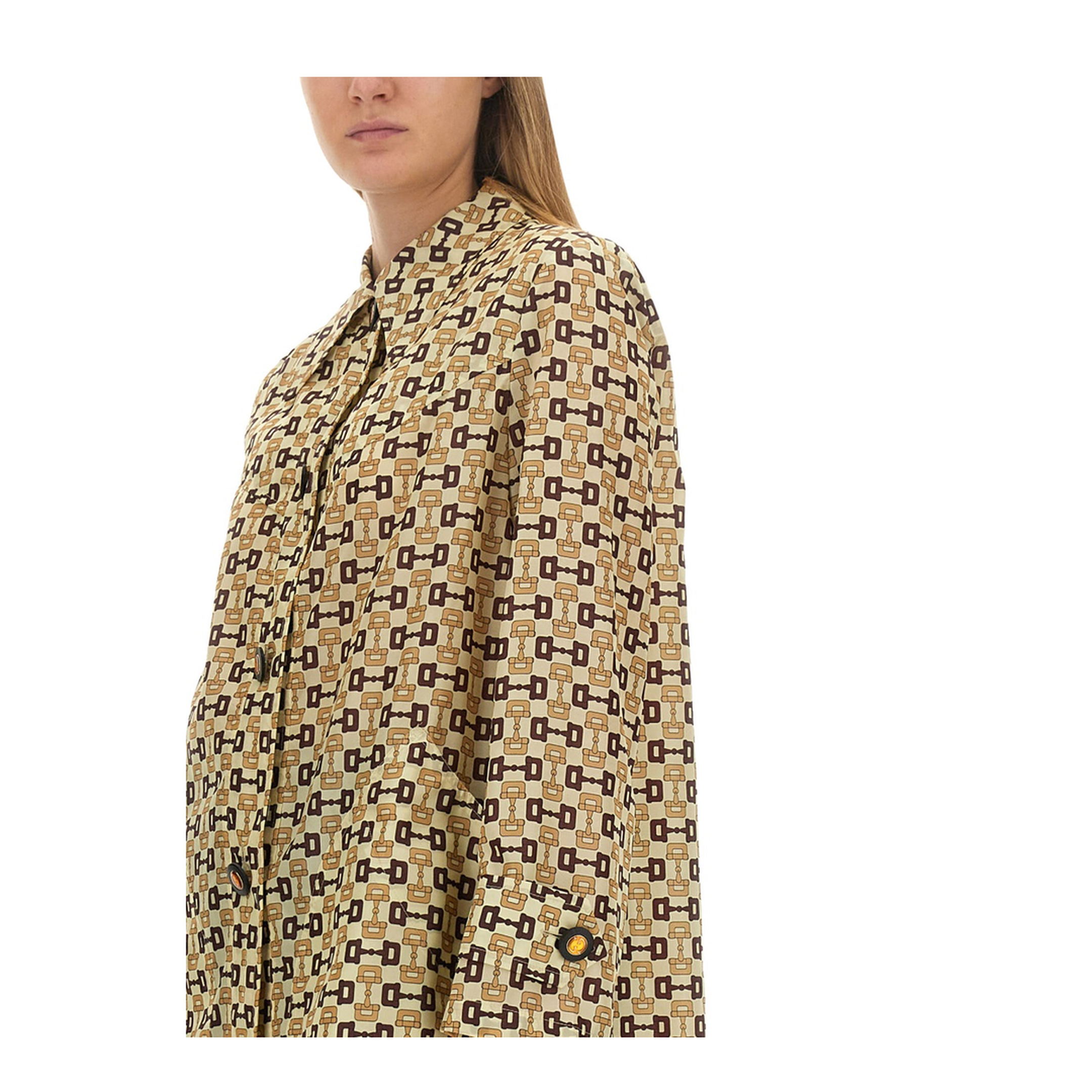 Horsebit Print Coat