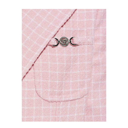 Checked Pattern Blazer Pink