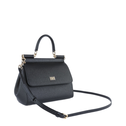 Sicily Small Calfskin Handbag - Black