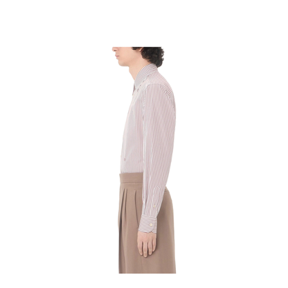 MAYFEYR - Valentino - Cotton Poplin Striped Shirt With Vlogo Embroidery - VABS81BMR