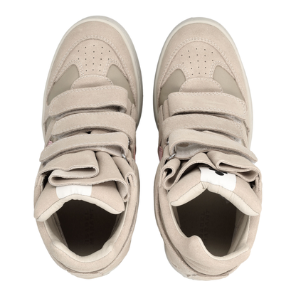 Bekett wedge sneakers in beige/pink suede