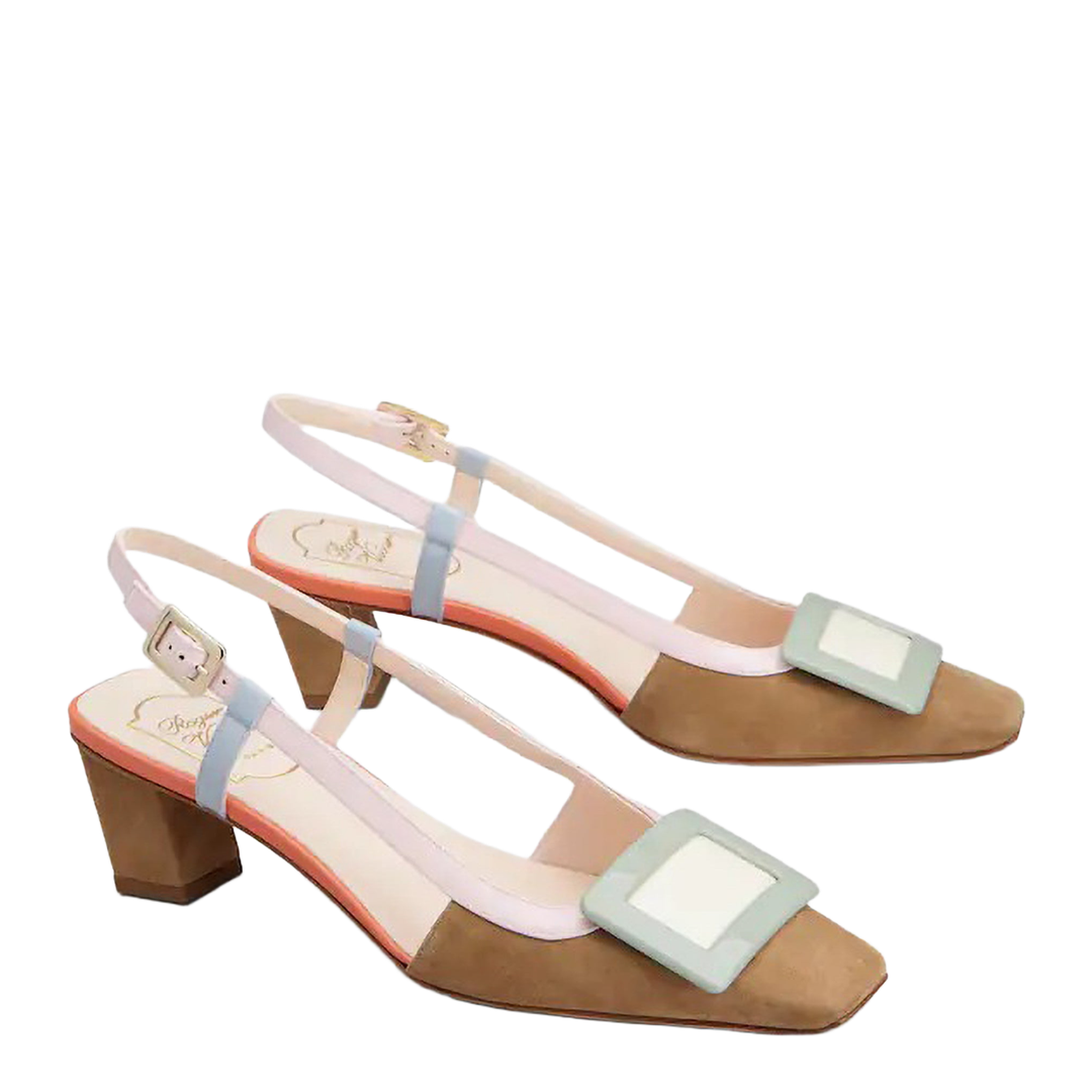 MAYFEYR - Roger Vivier - Belle Vivier Multicoloured Suede Slingback - RVW00625601N5W6L96