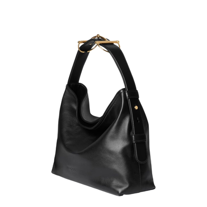 Beatrix Medium Leather Shoulder Bag - Black