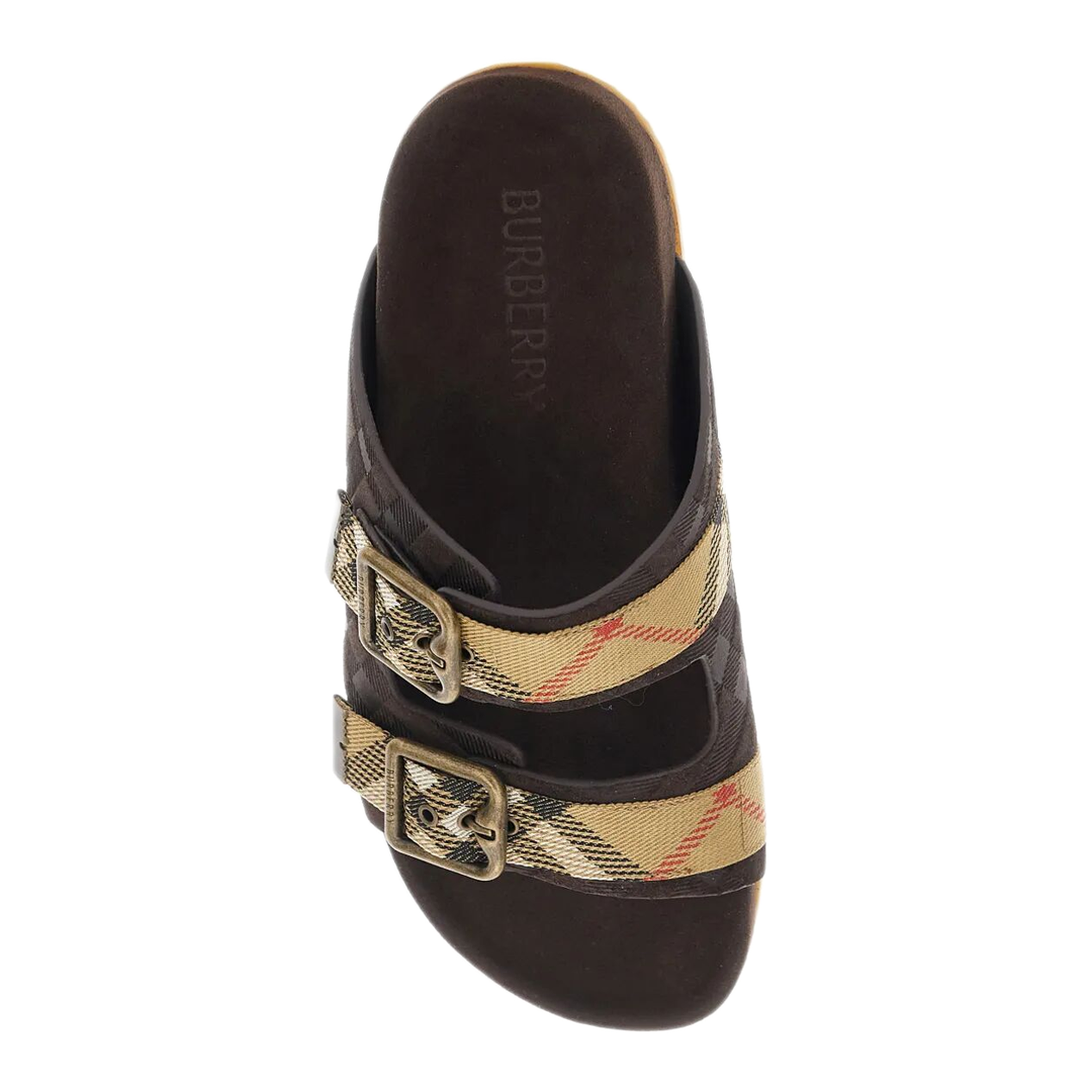 MAYFEYR -  - Suede Flat Sandals With Checked Straps - 8118613C1170