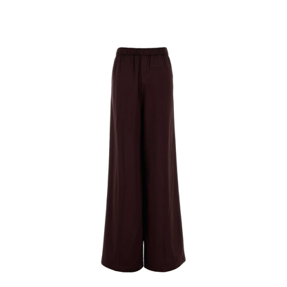 Burgundy Satin Wide-Leg Pant