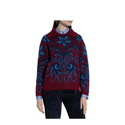 Patterned Sweater with a Collar