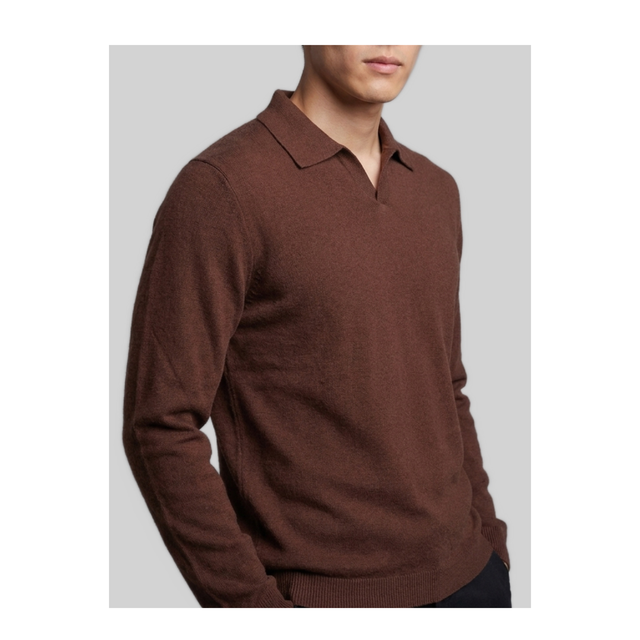 MAYFEYR - The Row - Chocolate Brown Cashmere Polo Shirt - R000411Y166CHO