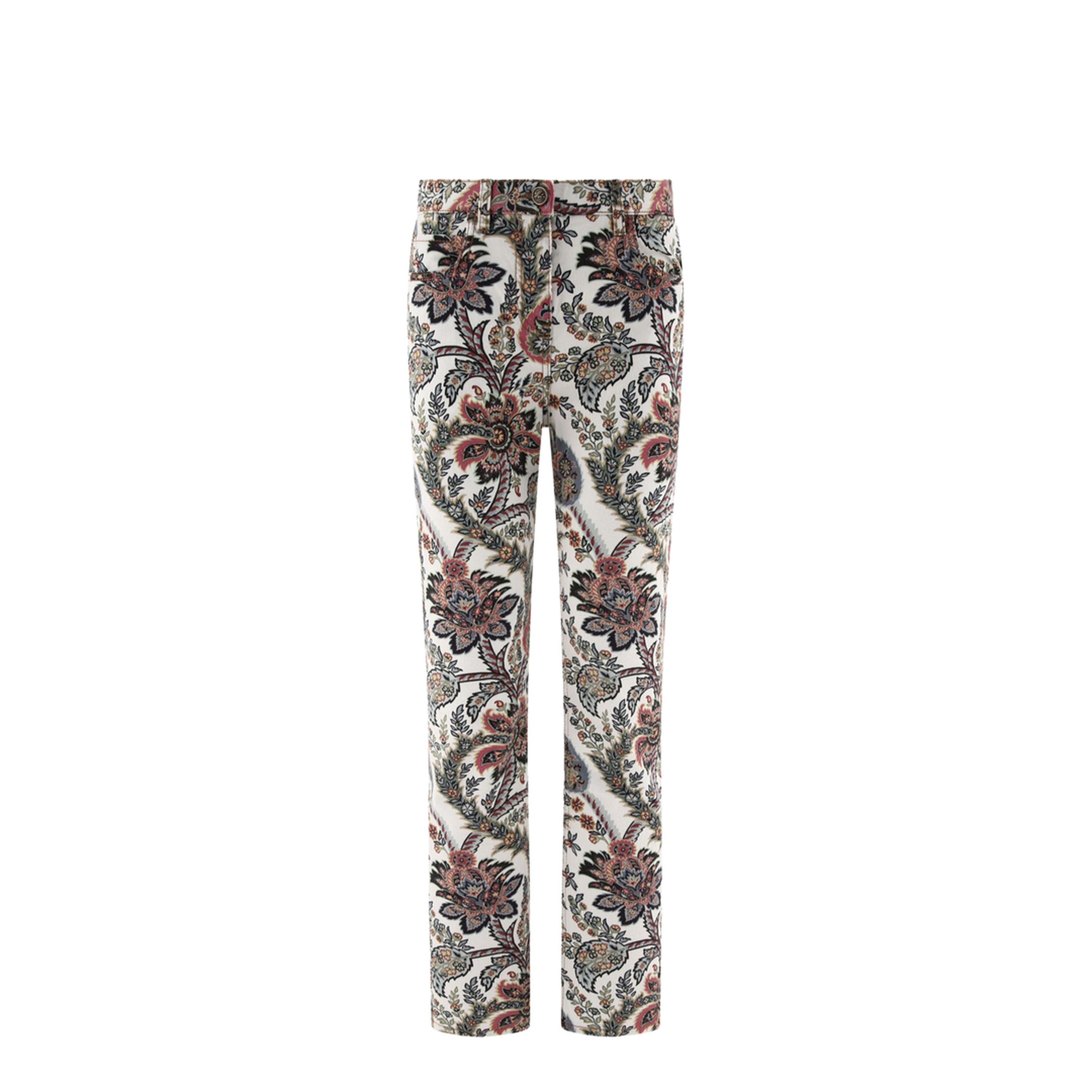 Paisley-Print Straight-Leg Jeans
