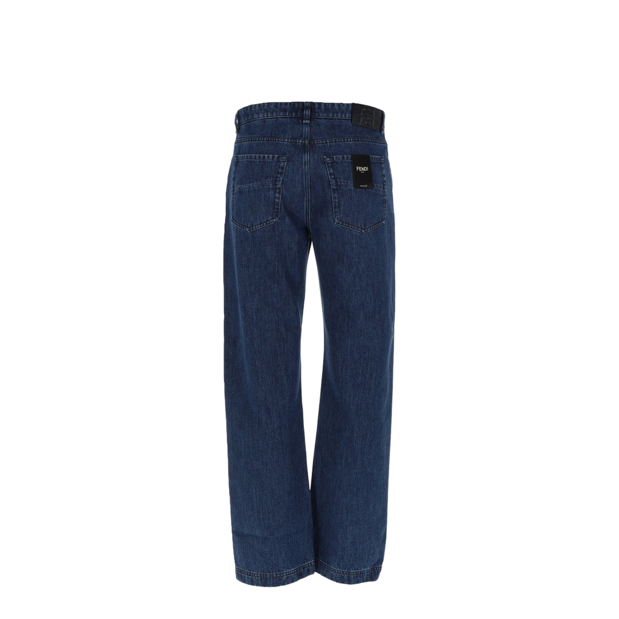 Blue Straight-Cut Jeans
