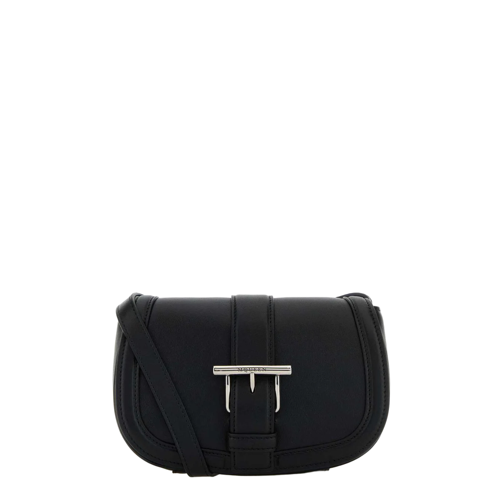 Black Leather Mini Satchel Crossbody Bag