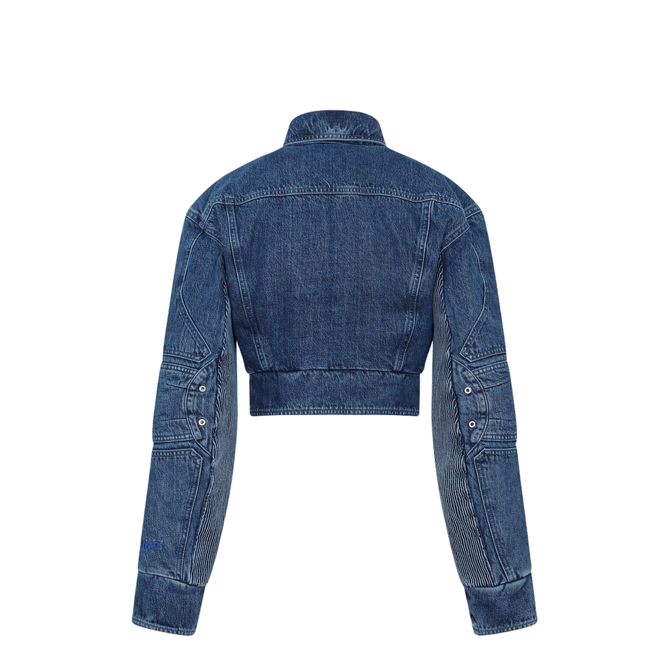MAYFEYR - Off-White - Motorcycle Hole Crop Jacket - OWYE044S23DEN001