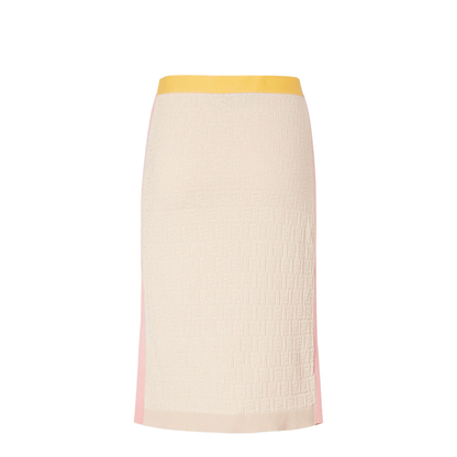 Light Beige Cotton And Silk Skirt
